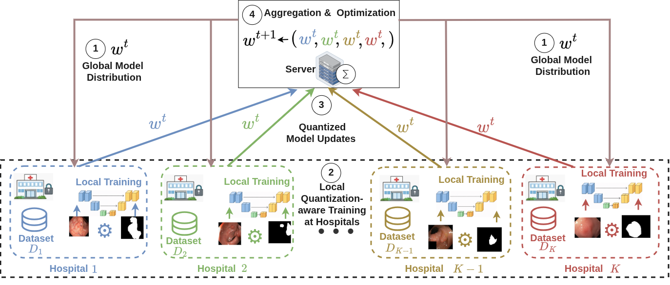 Federated learning architecture for polyp segmentation.